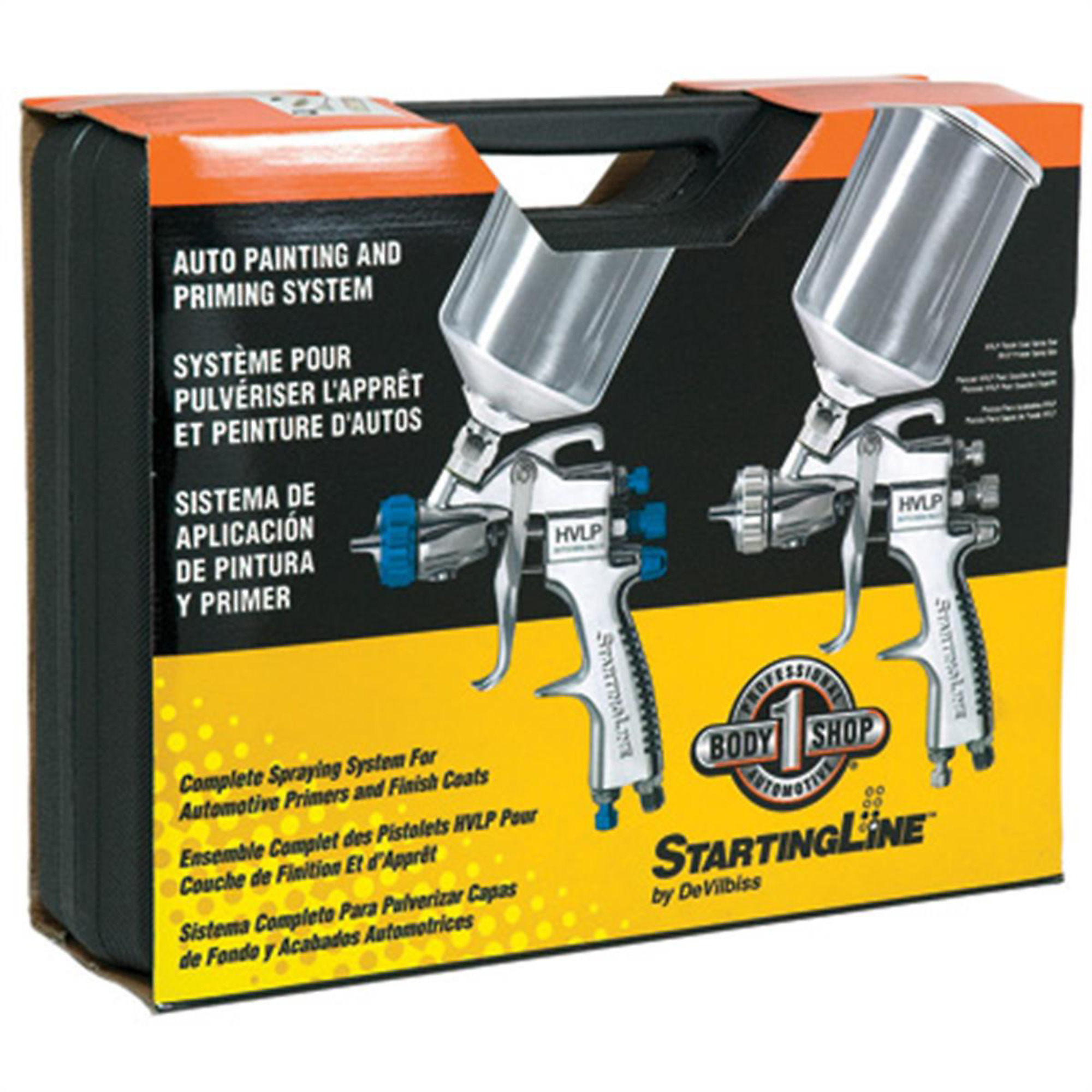 DeVilbiss Paint Gun Kit — 24-Piece, HVLP Gravity Feed, Auto Painting/Priming, Model# DEV802343